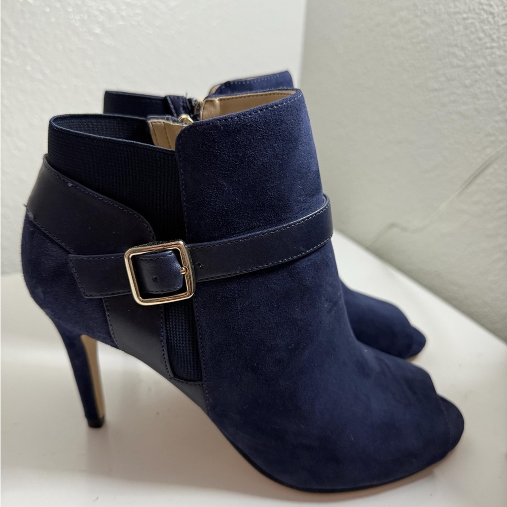 Marc Fisher Navy Ankle Booties with Buckle